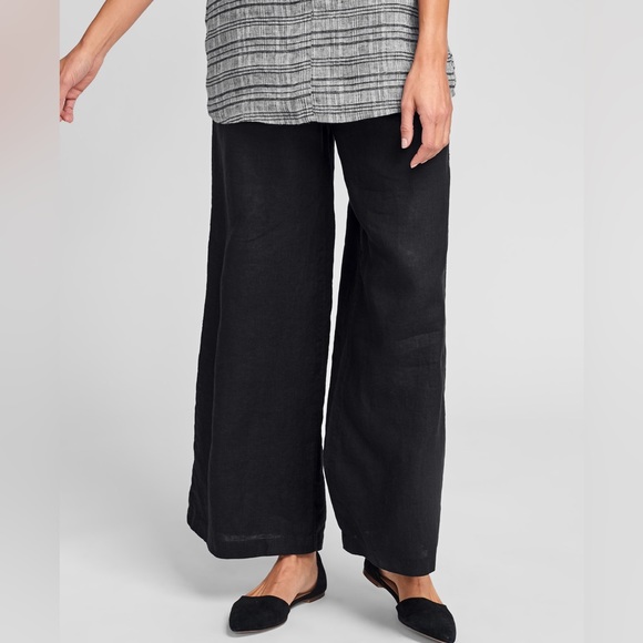 Flax Pants - Flax wide leg linen pant EUC